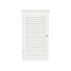 Hastings Home Freestanding Bathroom Linen Cabinet With Shutter Door – 17.5" X 31", White -Hastings House GUEST 9580f692 852d 47cf a242 d415bbc77f7d