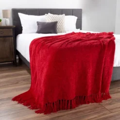 Hastings Home Oversized Chenille Throw Blanket - 60" X 70", Vineyard Red 6 Hastings Home Oversized Chenille Throw Blanket - 60" X 70", Vineyard Red -Hastings House GUEST 994796b5 e3b7 4a0a b9d2 a1bd9b322149