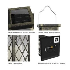 Hastings Home Solar Powered LED Lantern - Antique Bronze -Hastings House GUEST a01aa6c4 1e8a 4439 989c 12310dd0c60c