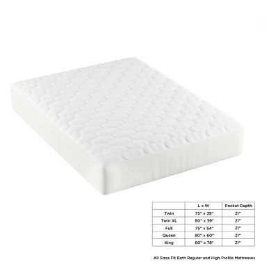 Mattress Cover-Made From Hypo-Allergenic Bamboo Fiber Rayon- Skirted Bed Protector, Breathable Pad With Fitted No Slip Corners By Hastings Home (Twin) 1 Mattress Cover-Made From Hypo-Allergenic Bamboo Fiber Rayon- Skirted Bed Protector, Breathable Pad With Fitted No Slip Corners By Hastings Home (Twin)