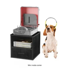 Hastings Home End Table, Stackable Modular Cube With Drawer, Black -Hastings House GUEST a5ca4d99 9369 4ef3 8f3c bf681ca8a13e