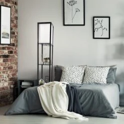 Hastings Home Floor Lamp – Etagere Style Standing Light With 3 Tiers Of Storage Shelving, Black -Hastings House GUEST a9e40df6 df53 4ad0 8c6c b93cc4f15c17