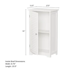 Hastings Home Freestanding Bathroom Linen Cabinet With Shutter Door – 17.5" X 31", White