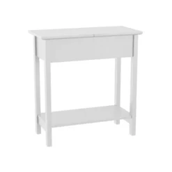 Hastings Home Narrow Flip Top End Table – White -Hastings House GUEST b4538ac9 24a6 4088 b70f f1f71fa88b0a