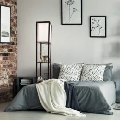 Hastings Home Floor Lamp – Etagere Style Standing Light With 3 Tiers Of Storage Shelving, Brown -Hastings House GUEST b591dcfa 695c 4494 8d05 780a397e9ca5