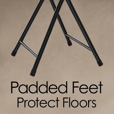 Hastings Home 18-Inch Heavy-Duty Folding Padded Stool Stool With 300lb Capacity, Black 3 Hastings Home 18-Inch Heavy-Duty Folding Padded Stool Stool With 300lb Capacity, Black - Image 3