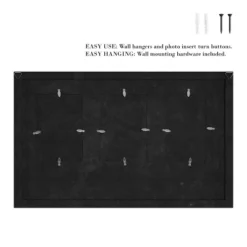 Wall Picture Collage With 3 Hanging Hooks- Wall Mounted Photo Frame Decor With Rustic Wood Look, Holds 4x6 Pictures By Hastings Home -Hastings House GUEST bc80b913 6003 4e0f a778 93b709207cb3