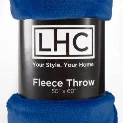 Fleece Throw Blanket-Set Of 2-Navy Blue & Sand Plush 60"x50" Blankets- Soft & Cozy For Travel, Outdoor Events &Lounging On The Sofa By Hastings Home -Hastings House GUEST c2581a04 b5a5 4fff b3b0 088112b3d73b