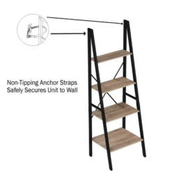 Hastings Home 4-Tier Ladder-Style Bookcase, Gray 7 Hastings Home 4-Tier Ladder-Style Bookcase, Gray -Hastings House GUEST c2eb7f73 5519 468d 8fb5 6cc554a4edd8