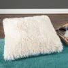 Fuzzy Oversized Throw Pillow - Shag Faux Fur Glam Decor - Plush Square Accent Or Floor Pillow For Bedroom, Living Room, Or Dorm By Lavish Home (Beige)