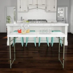 Hastings Home 4-Foot Folding Portable Plastic Utility Tabletop With Adjustable 2-Height Settings 12 Hastings Home 4-Foot Folding Portable Plastic Utility Tabletop With Adjustable 2-Height Settings -Hastings House GUEST c50b5df6 c580 40b4 8447 48f1dad3e8f0
