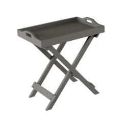Hastings Home Folding Side Table With Removable Tray Top - Gray -Hastings House GUEST c51515c9 064e 4c07 bc3b 84b2911bec43