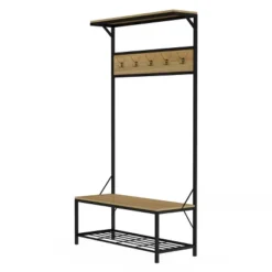 Hastings Home 3-in-1 Freestanding Entryway Storage Bench And Metal Hall Tree Organizer- Sand/Black 11 Hastings Home 3-in-1 Freestanding Entryway Storage Bench And Metal Hall Tree Organizer- Sand/Black -Hastings House GUEST c8e19fb5 8f5f 4690 92d6 2c19f03174ad