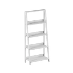 Hastings Home 4-Tier Ladder Bookshelf Freestanding Wooden Bookcase, White -Hastings House GUEST cb2f77a2 6d98 4505 9808 e211fabfe20a