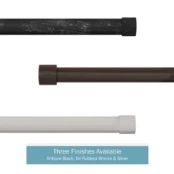 1-Inch Curtain Rod- Decorative End Cap Style Finials And Hardware- For Home Decor In Bedroom And Kitchen, 66-120-Inch By Hastings Home (Silver) -Hastings House GUEST d3fae155 b4f6 4397 aae2 7c1e1f05e33c