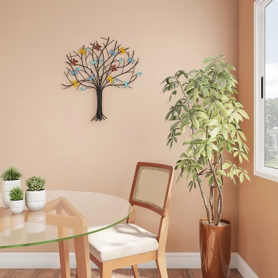 Hastings Home Hand Painted Tree Of Life Butterfly Metal Wall Art 7 Hastings Home Hand Painted Tree Of Life Butterfly Metal Wall Art - Image 7