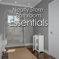 Hastings Home Freestanding Bathroom Linen Cabinet With Shutter Door – 17.5" X 31", White -Hastings House GUEST d8680ad3 38f1 45e8 907c 7364570a8cfe