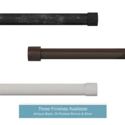 1-Inch Curtain Rod- Decorative End Cap Style Finials And Hardware- For Home Decor In Bedroom And Kitchen, 48-84-Inch By Hastings Home (Silver) -Hastings House GUEST d915962c fbc7 4fef 8148 80bf86a556da