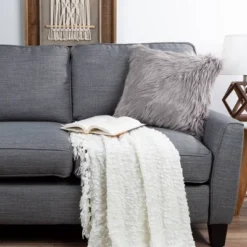 18"x18" Himalayan Faux Fur Square Throw Pillow - Hastings Home -Hastings House GUEST dafe8ab3 8fc9 40d8 bc0b 17b8b0dda833