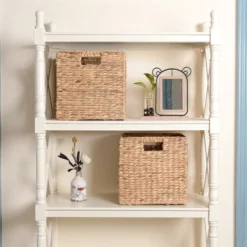 Hastings Home 12-Inch Square Handmade Wicker Storage Bin Foldable Basket Made Of Water Hyacinth | Set Of 2 11 Hastings Home 12-Inch Square Handmade Wicker Storage Bin Foldable Basket Made Of Water Hyacinth | Set Of 2 -Hastings House GUEST db516739 5d52 4cd8 a817 6e3d07c1492c