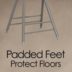 Hastings Home 24" Foldable Padded Indoor Counter-Height Stool – Gray -Hastings House GUEST dcf40233 906c 44dd bfee c523e6e178c2