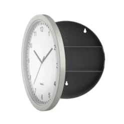 Hastings Home Analog Wall Clock With Hidden Compartments - 10", Silver -Hastings House GUEST e183fe6d 17c3 4941 9eee b0d7c88710b4