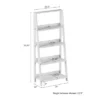 Hastings Home 4-Tier Ladder Bookshelf Freestanding Wooden Bookcase, White