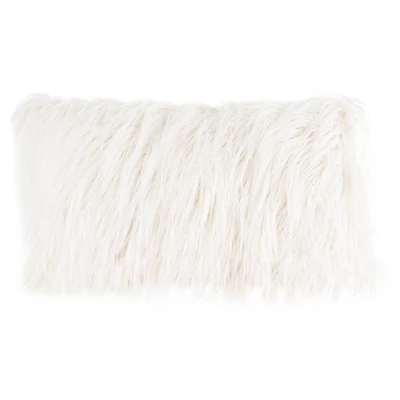 12"x20" Oversize Curled Shag Faux Fur Lumbar Throw Pillow - Hastings Home 8 12"x20" Oversize Curled Shag Faux Fur Lumbar Throw Pillow - Hastings Home - Image 8