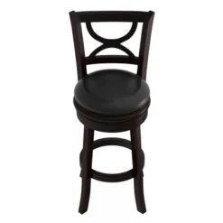 Hastings Home 29-Inch Swivel High Back Bar Stool With 360 Degree Rotating Seat, Black -Hastings House GUEST ef57244e e695 4e2c 962c 8d0cc32fd0a7