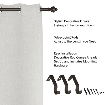 1-Inch Curtain Rod-Decorative Modern Urn Finials And Hardware- For Home Decor In Bedroom And Kitchen, 66-120-Inch By Hastings Home (Bronze) 2 1-Inch Curtain Rod-Decorative Modern Urn Finials And Hardware- For Home Decor In Bedroom And Kitchen, 66-120-Inch By Hastings Home (Bronze) - Image 2