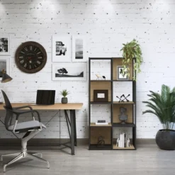 Hastings Home 4-Tier 8 Cube Style Bookcase, Oak -Hastings House GUEST f4723902 1595 4e98 859c 3320be631b70