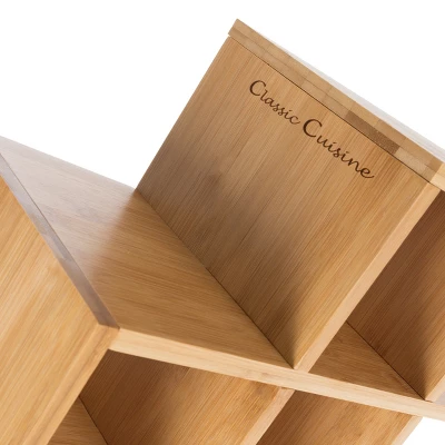 Bamboo 8 Bottle Rack-Space Saving Tabletop Free Standing Bottle Holder For Kitchen, Bar, Dining Room-Modern Storage Shelf By Hastings Home 4 Bamboo 8 Bottle Rack-Space Saving Tabletop Free Standing Bottle Holder For Kitchen, Bar, Dining Room-Modern Storage Shelf By Hastings Home - Image 4