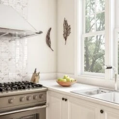 Wall Decor-Set Of Two Metal Feather Hanging Wall Art Laser Cut Contemporary Nature Sculpture For Living Room, Bedroom, Kitchen By Hastings Home -Hastings House GUEST f6a14975 fb6e 4283 96c7 3c4c0e945b4f