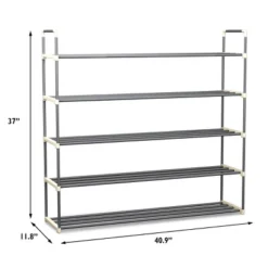 Hastings Home Five-Tier 30-Pair Shoe Storage Rack -Hastings House GUEST f71ae67b 2701 42b6 bb6d 54b7bd5cea05