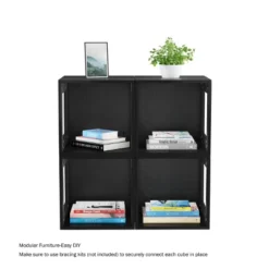 Hastings Home End Table, Stackable Modular Cube With Open Sides, Black -Hastings House GUEST f8ed9c06 8fa0 4ec4 abb0 74f2a1d95914