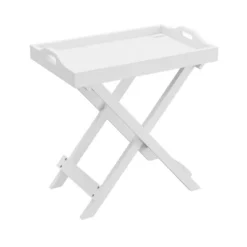 Hastings HomeFolding End Table With Wooden Stand And Removable Top Tray, White 11 Hastings HomeFolding End Table With Wooden Stand And Removable Top Tray, White -Hastings House GUEST fa753924 f8a4 4614 ada0 1f642e11c029