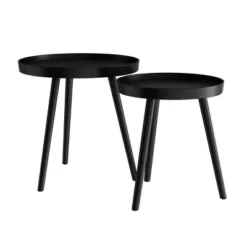Hastings Home Nesting End Tables - Circular Mid-Century Modern Accent Table With Tray Top - Set Of 2, Matte Black 12 Hastings Home Nesting End Tables - Circular Mid-Century Modern Accent Table With Tray Top - Set Of 2, Matte Black -Hastings House GUEST fb475f87 ad2e 4eab 98e0 b08f1da635c8